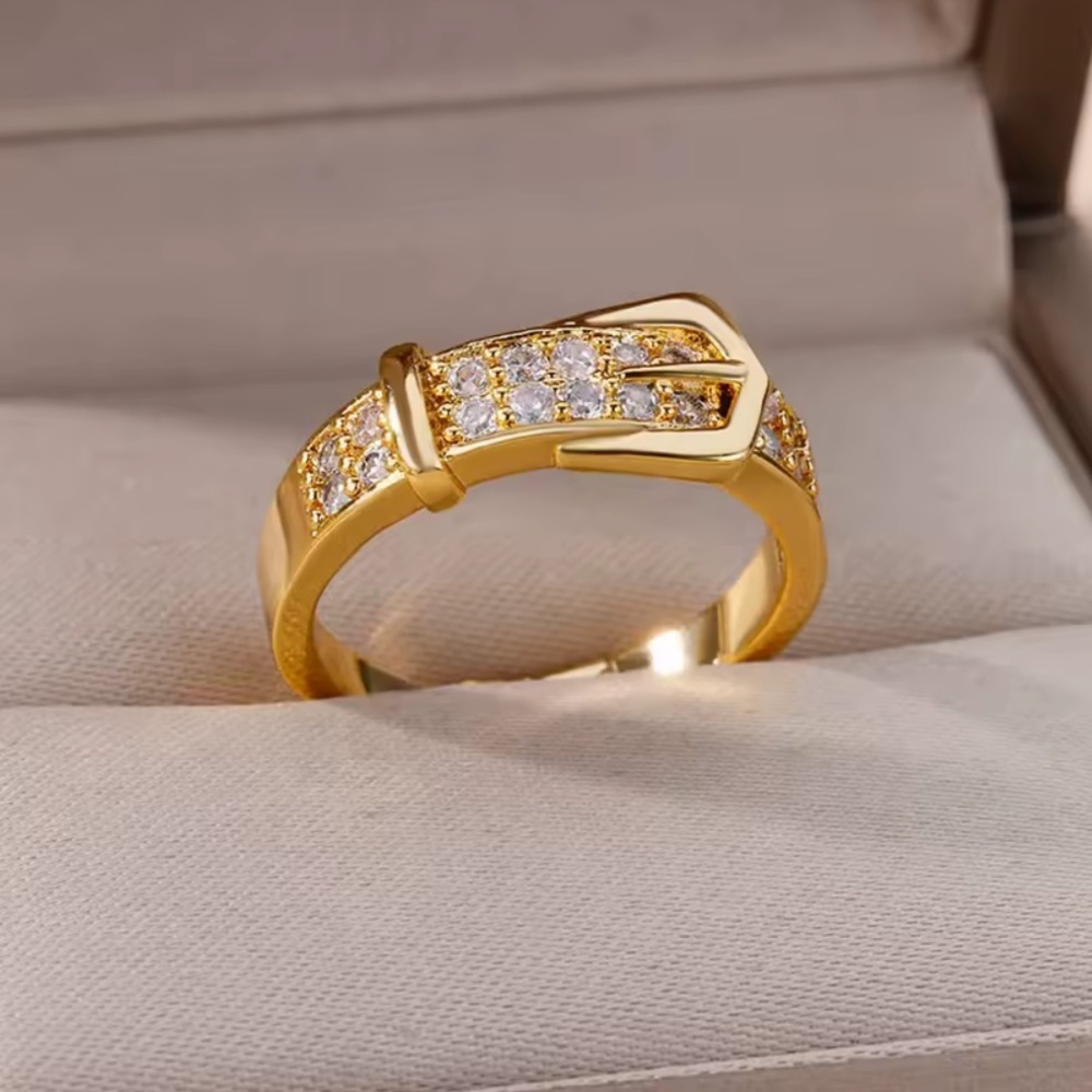 Buckle Ring with Sparkling Accents
